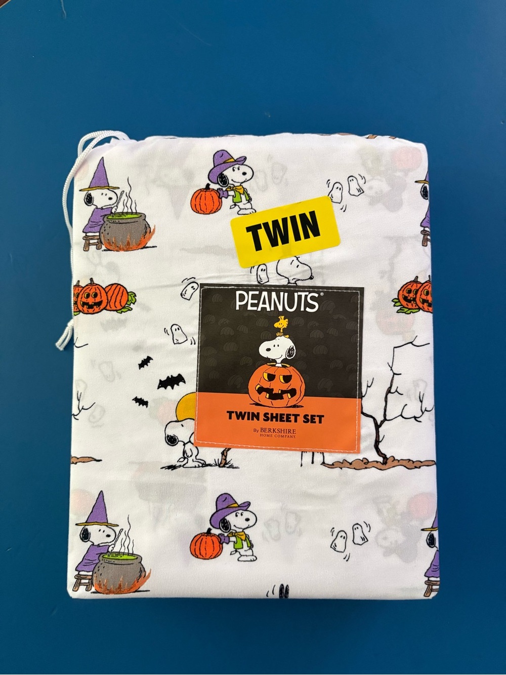 Peanuts Snoopy Halloween 3PC Twin Sheet Set- Witch, Pumpkin, Ghost